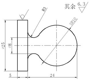 數(shù)控車床車削加工Q235鋼球體工藝卡
